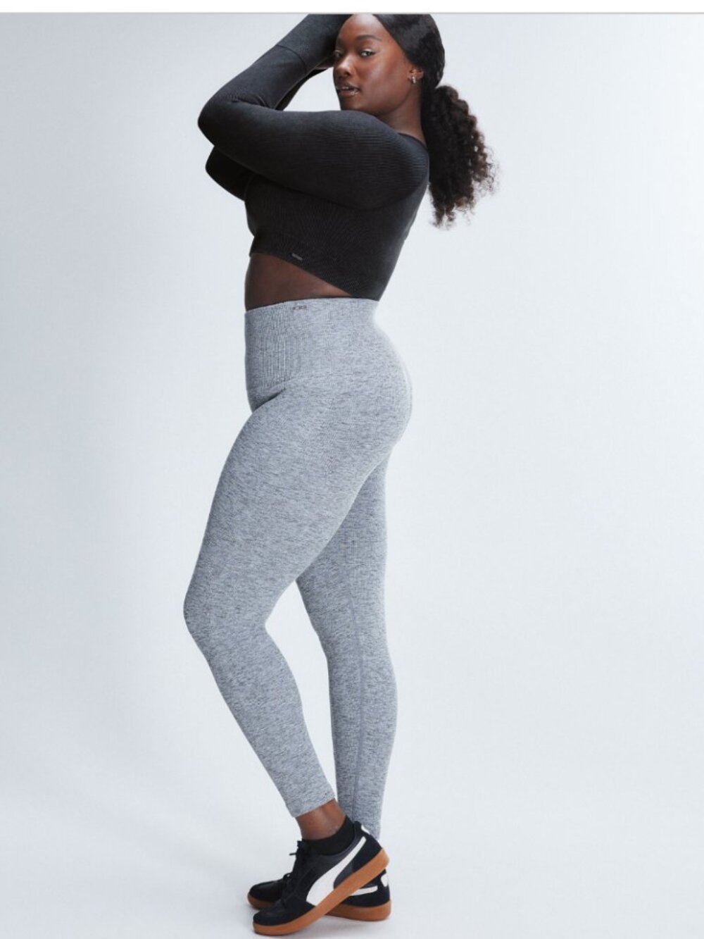NWT Savage X Fenty Seamless Rib Sport High Waist Leggings Gray Women's 2X